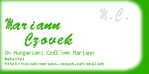 mariann czovek business card